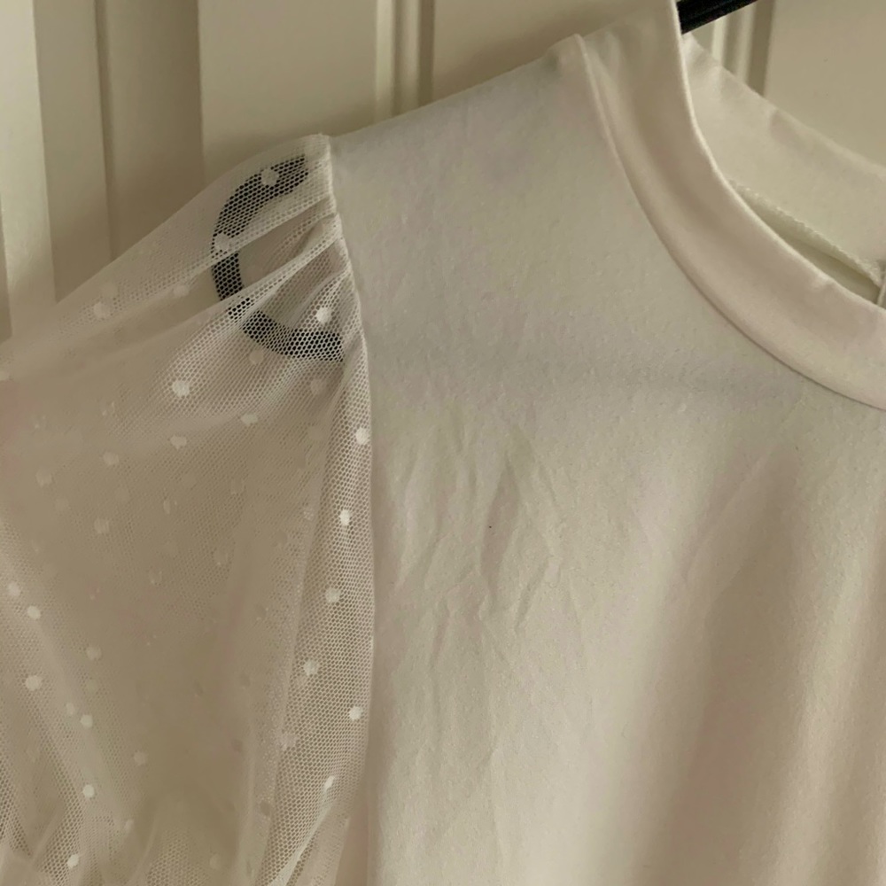 Puff Sleeve White Tee
